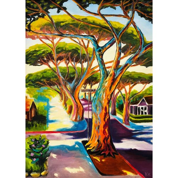 originální akrylový energický obraz krajiny na plátně, kalifornie